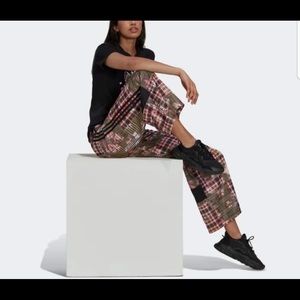 adidas Plaid Track Pants - Red, Black, White